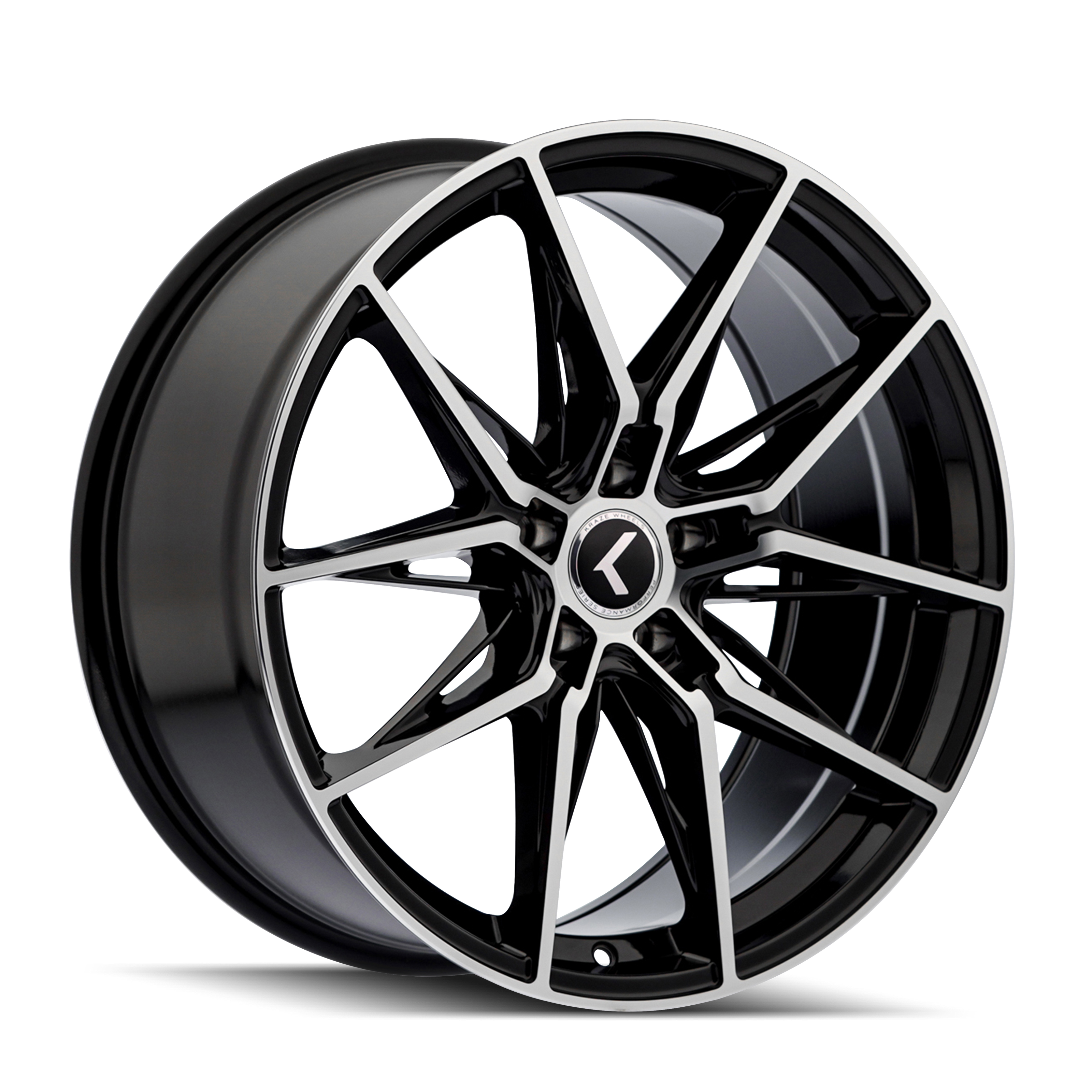 KRAZE EVOLVE KR196 GLOSS BLACK/MACHINED FACE 22X9 5-112 35MM 66.56MM