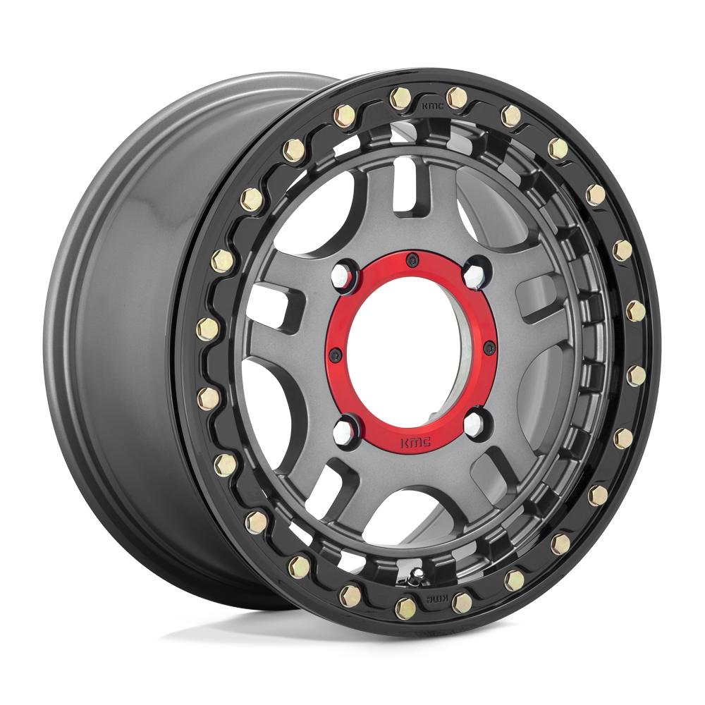 KMC Powersports KS240 Recon UTV Beadlock 15x7 4x137 G-MTL BLK-RING - KS24057048438