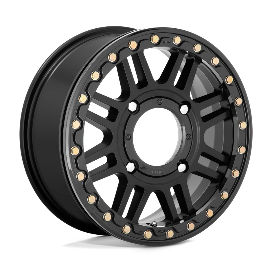 KMC Powersports KS242 Aztec UTV Beadlock 15x6 4x137 S-BLK BLK-RING - KS25056048738