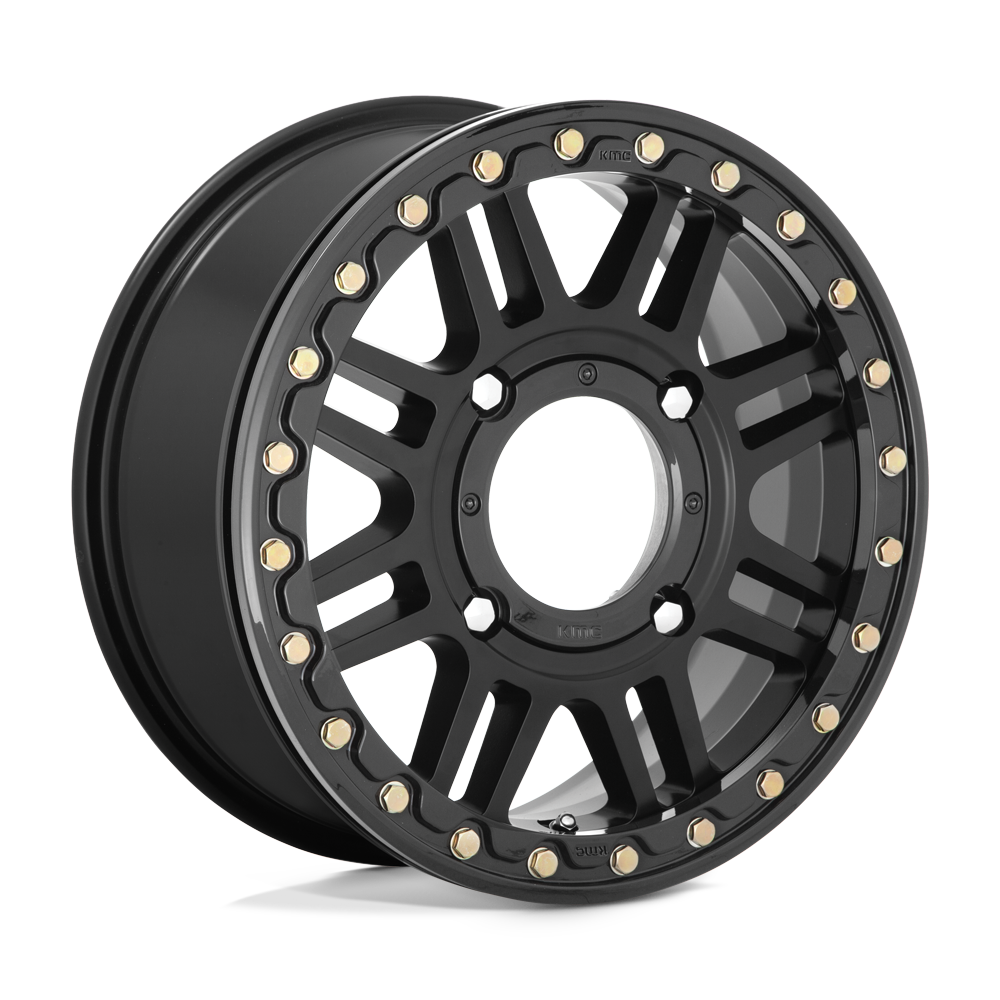 KMC Powersports KS242 Aztec UTV Beadlock 15x6 4x156 S-BLK BLK-RING - KS25056044738