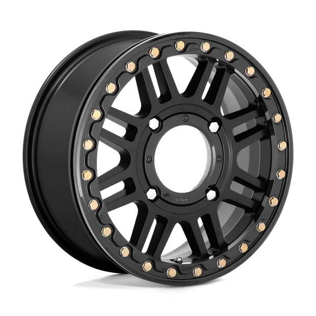 KMC Powersports KS242 Aztec UTV Beadlock 15x6 4x156 S-BLK BLK-RING - KS25056044738