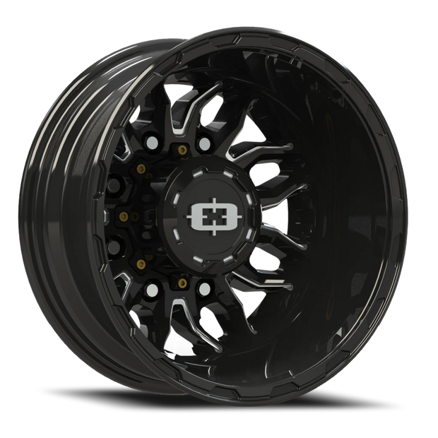 Vision Korupt Dually 17x6.5 8x165.1 -143.35mm Gloss Black Milled Spoke : 410-7681GBMSR