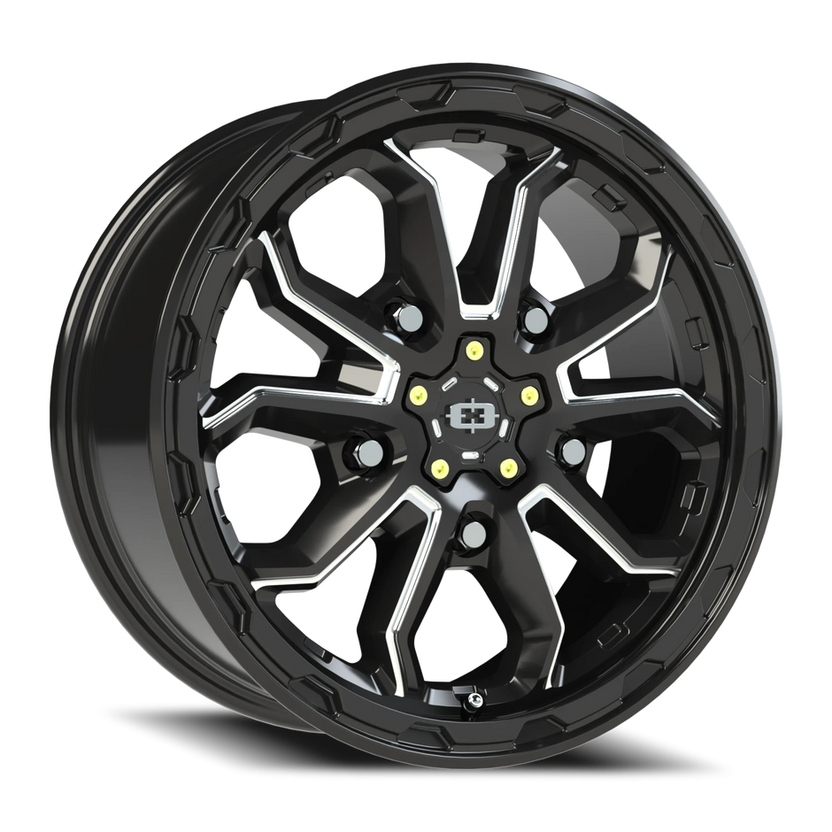 Vision Korupt Van 16x6.5 5x130 45mm Gloss Black Milled Spoke : 410-6632GBMS45