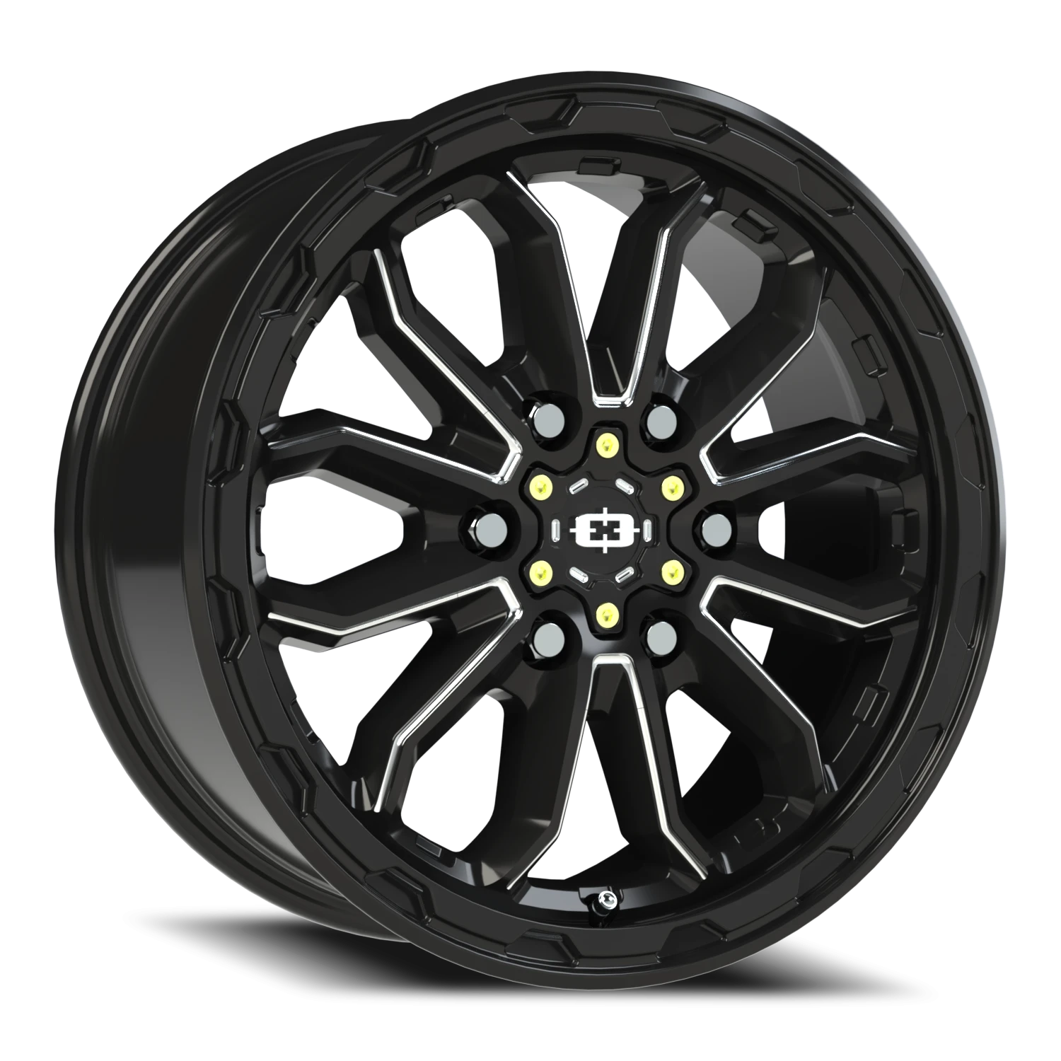 Vision Korupt Van 16x6.5 6x130 45mm Gloss Black Milled Spoke : 410-6663GBMS45