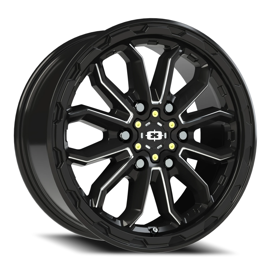 Vision Korupt Van 16x6.5 6x130 45mm Gloss Black Milled Spoke : 410-6663GBMS45