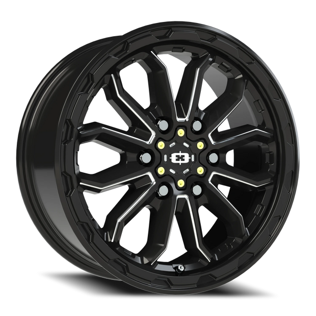 Vision Korupt Van 16x6.5 6x130 45mm Gloss Black Milled Spoke : 410-6663GBMS45