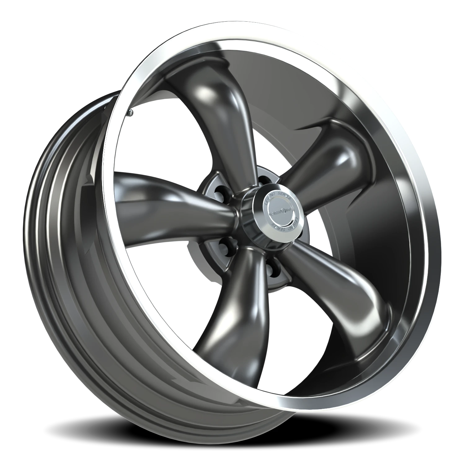 Vision Legend 5 18x8.5 5x114.3 20mm Gunmetal Machined Lip : 142-8865GM20