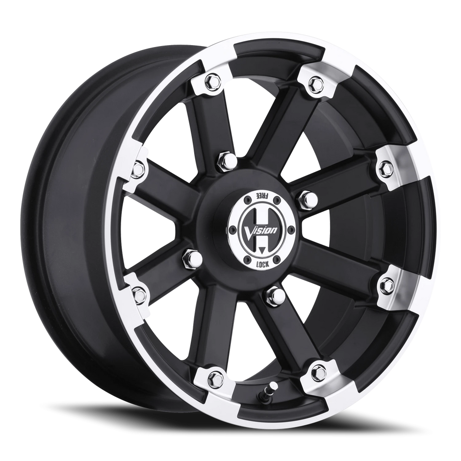 Vision Lockout 14x7 4x4 2.5mm Matte Black Machined Lip : 393-14744MBML4