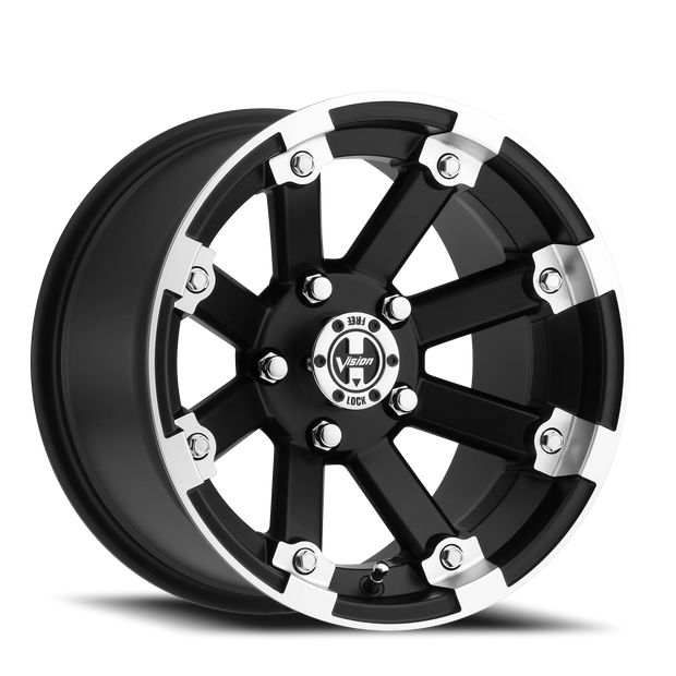 Vision Lockout 12x7 5x114.3 2.5mm Matte Black Machined Lip : 393-127545MBML4