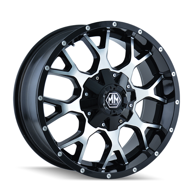 MAYHEM WARRIOR 8015 BLACK/MACHINED FACE 20X9 6-135/6-139.7 18MM 106MM