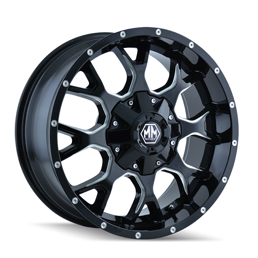 MAYHEM WARRIOR 8015 BLACK/MILLED SPOKES 18X9 8-165.1 18MM 130.8MM