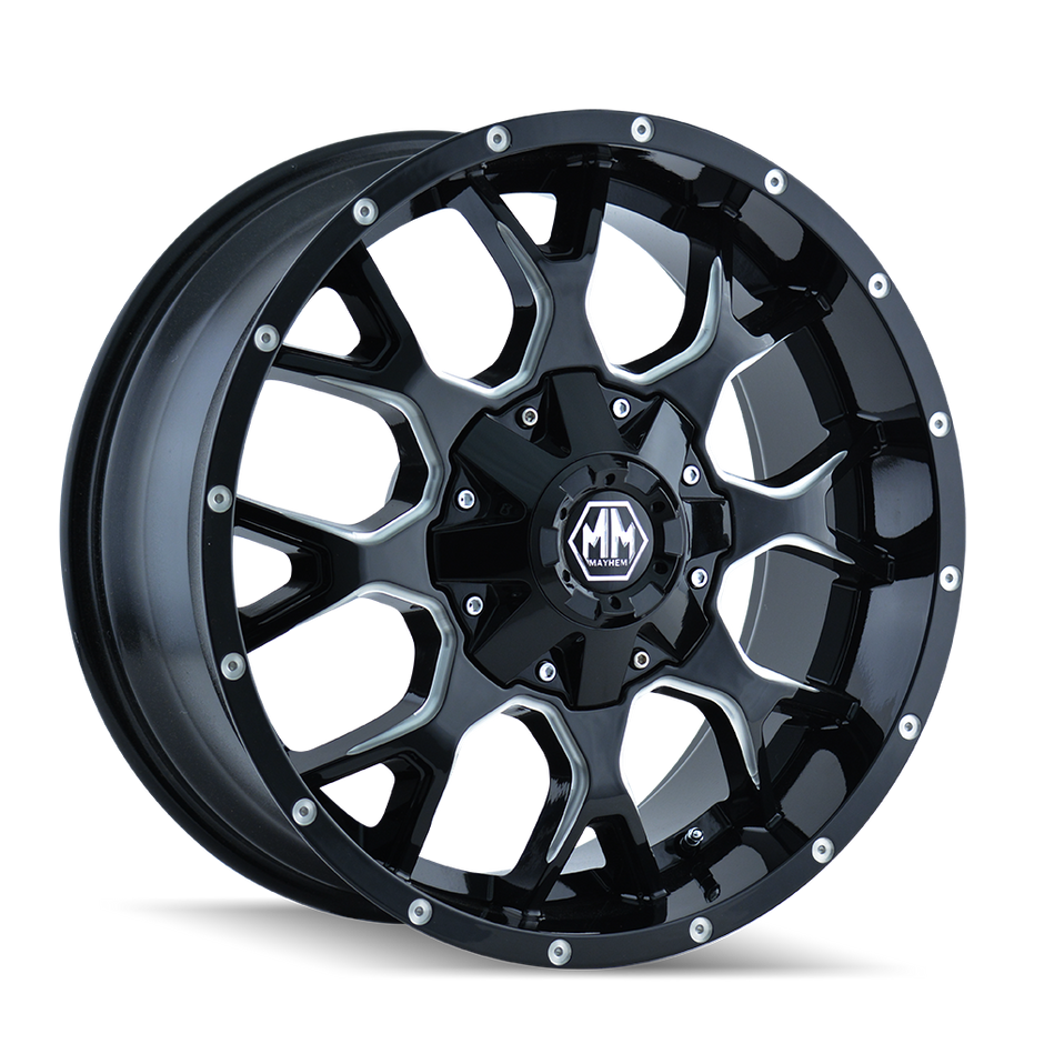 MAYHEM WARRIOR 8015 BLACK/MILLED SPOKES 20X9 8-180 18MM 124.1MM