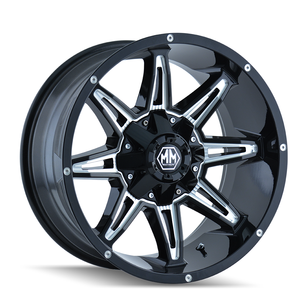 MAYHEM RAMPAGE 8090 BLACK/MILLED SPOKES 18X9 6-135/6-139.7 18MM 106MM