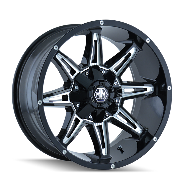 MAYHEM RAMPAGE 8090 BLACK/MILLED SPOKES 20X10 8-170 -25MM 125.2MM