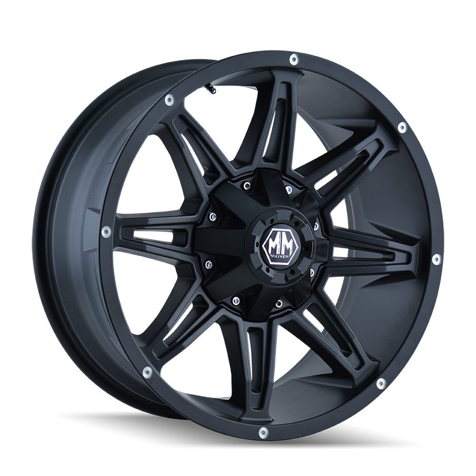 MAYHEM RAMPAGE  8090 MATTE BLACK 20X9 8-165.1 18MM 130.8MM