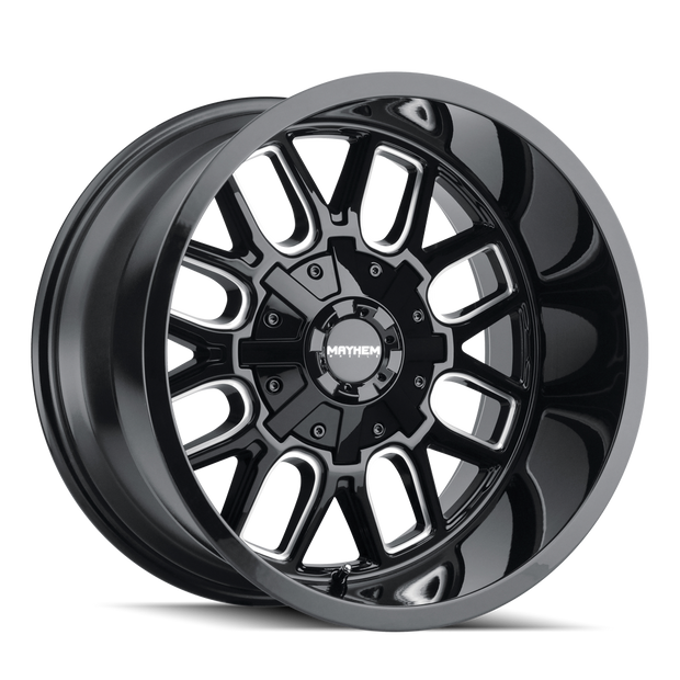 Mayhem Cogent 8107 Gloss Black Milled 20x10 8-170 -19mm 125.2mm - 8107-2170BM