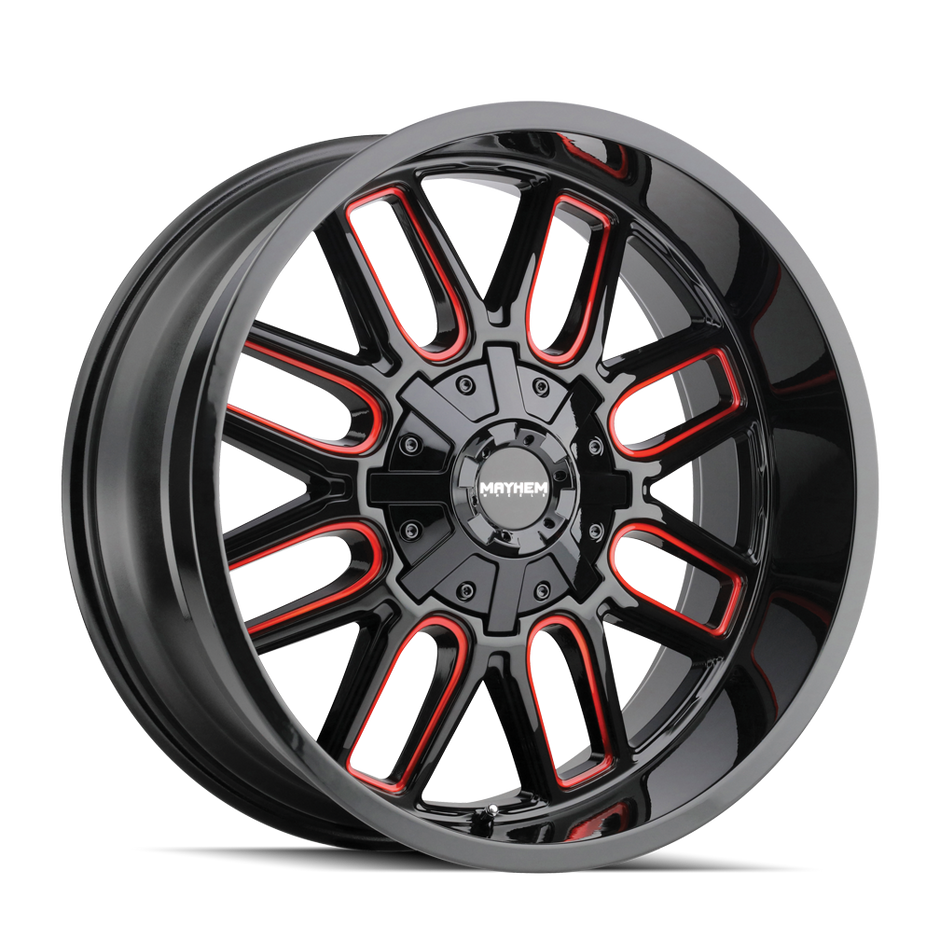 MAYHEM COGENT 8107 BLACK W/PRISM RED 18X9 5-127/5-139.7 0MM 87.1MM