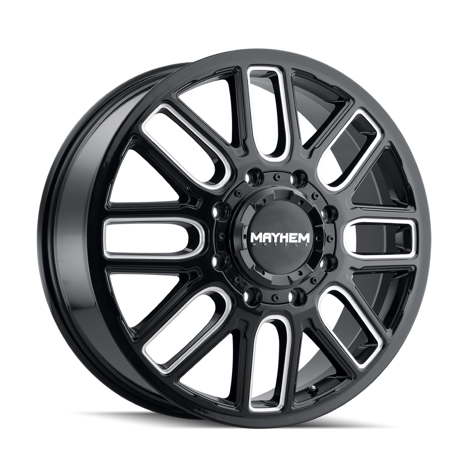 MAYHEM COGENT DUALLY (8107D) GLOSS BLACK MILLED 20X8.25 FRONT 8-165.1 115MM 121.3MM