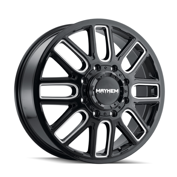 MAYHEM COGENT DUALLY (8107D) GLOSS BLACK MILLED 22X8.25 FRONT 8-200 115MM 142MM