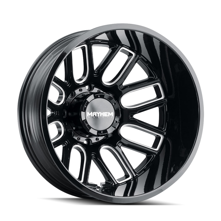 MAYHEM COGENT DUALLY (8107D) GLOSS BLACK MILLED 20X8.25 REAR 8-200 -192MM 142MM
