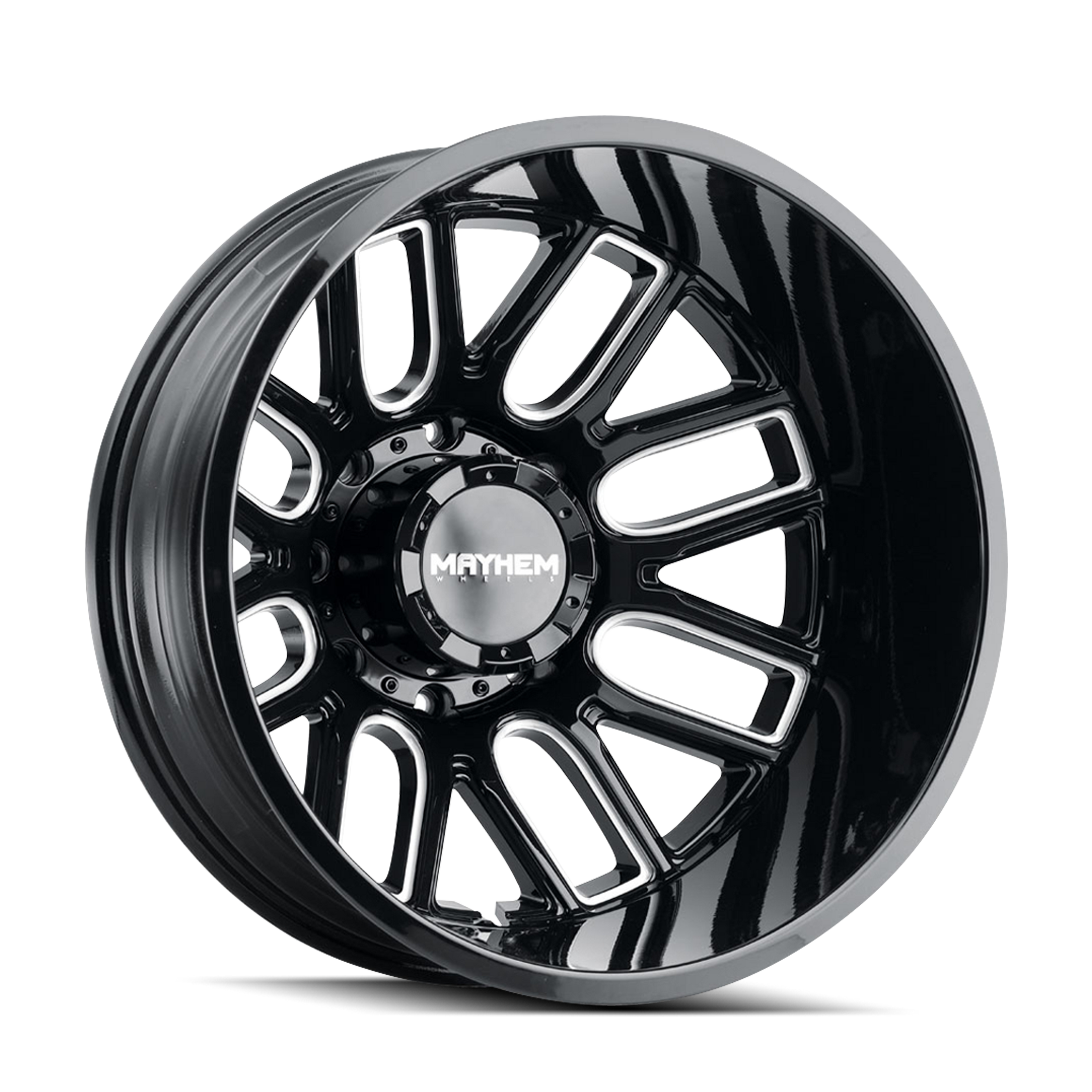 MAYHEM COGENT DUALLY (8107D) GLOSS BLACK MILLED 22X8.25 REAR 8-200 -192MM 142MM