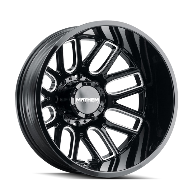 MAYHEM COGENT DUALLY (8107D) GLOSS BLACK MILLED 20X8.25 REAR 8-210 -192MM 154.2MM