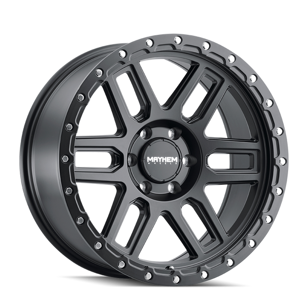 MAYHEM DELTA 8304 MATTE BLACK W/MATTE BLACK LIP 20X9 8-165.1 -12MM 125.2MM