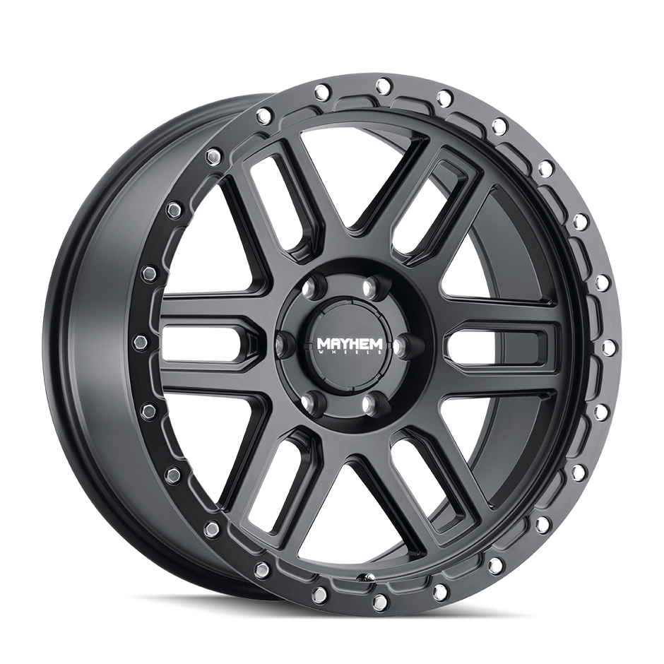 MAYHEM DELTA 8304 MATTE BLACK W/MATTE BLACK LIP 20X9 6-139.7 0MM 106MM