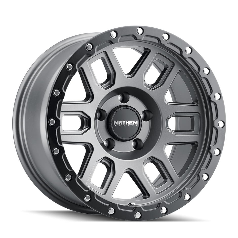 MAYHEM DELTA 8304 MATTE GUNMETAL W/ MATTE BLACK LIP 20X9 5-127 -12MM 78.1MM