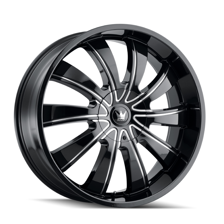 MAZZI ROLLA 374 BLACK/MILLED SPOKES 24X9.5 5-127/5-139.7 18MM 87MM