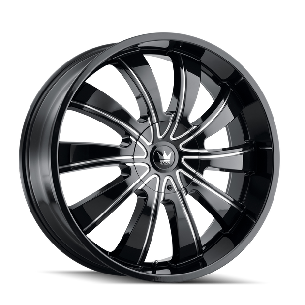 MAZZI ROLLA 374 BLACK/MILLED SPOKES 24X9.5 5-127/5-139.7 18MM 87MM