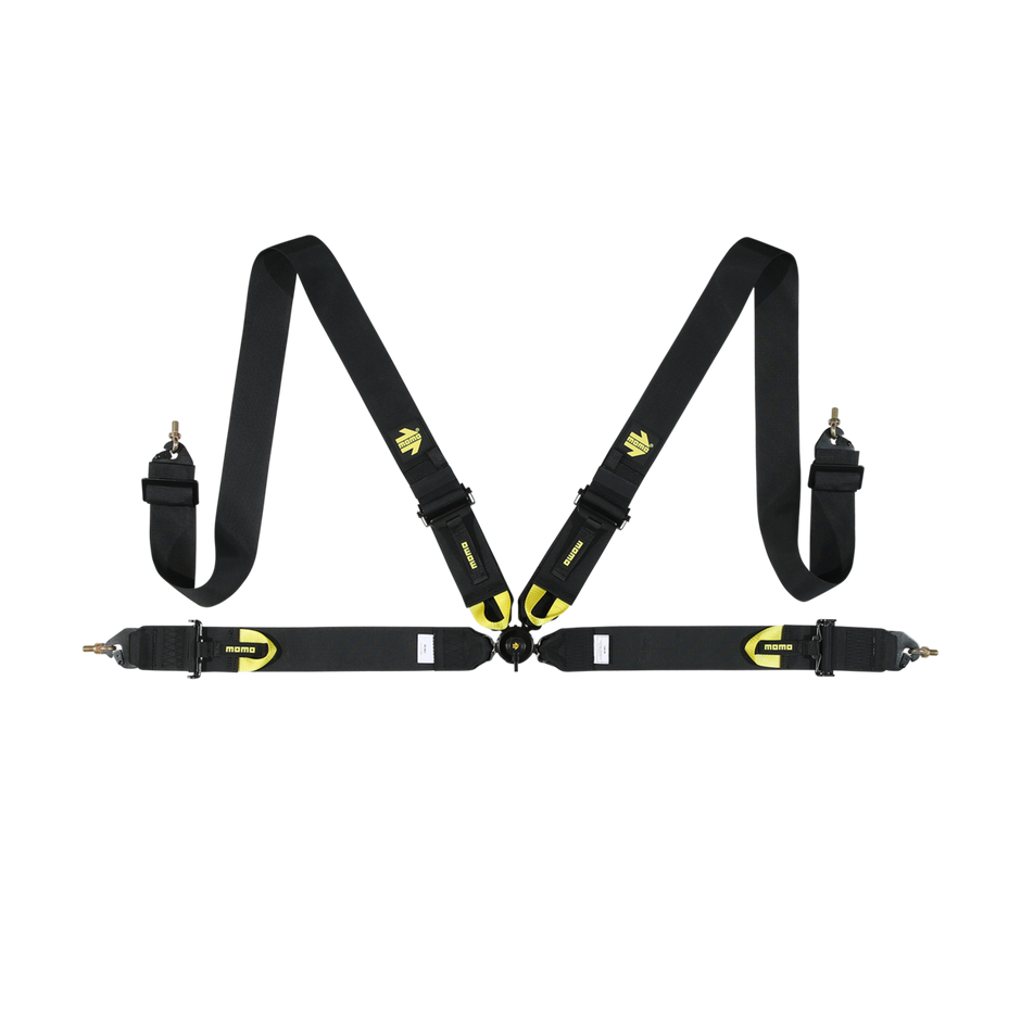 MOMO Corsa Harness FIA 4pt 3x3 Black Clip in, Cam Lock Expires 2029 - M040303BK-29