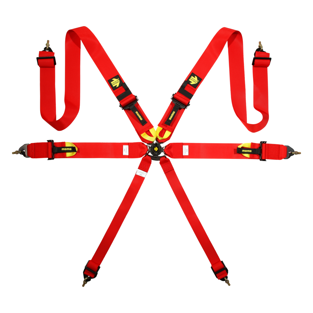 MOMO Corsa Harness 6pt 3x3x2 Red Clip in, Cam Lock FIA Expires 2029 - M060303RD-29