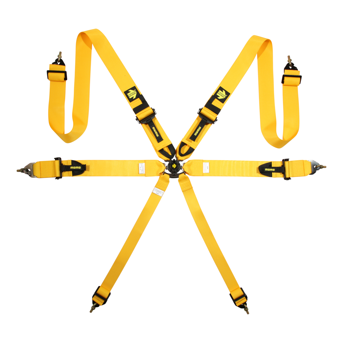 MOMO Corsa Harness FIA 6pt 3x3x2 Yellow Clip in, Cam Lock Expires 2029 - M060303YL-29
