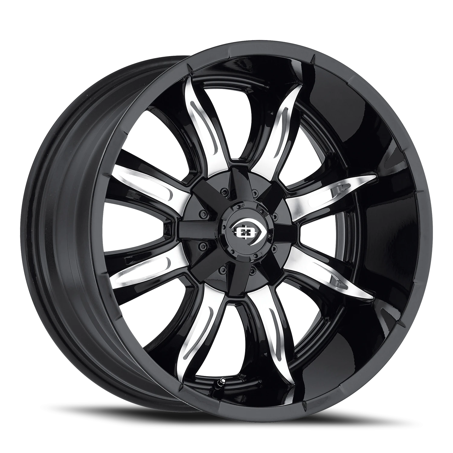 Vision Manic 20x9 6x139.7 -12mm Gloss Black Machined Face : 423H2983GBMF-12