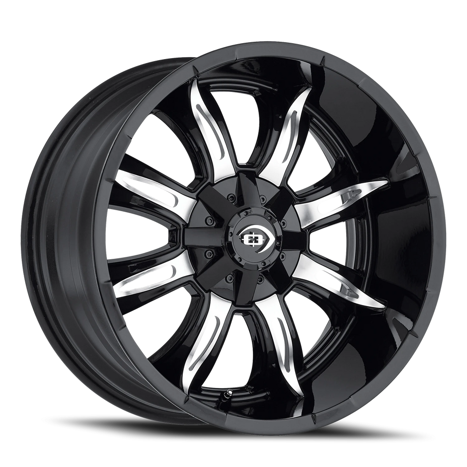 Vision Manic 20x9 6x139.7 -12mm Gloss Black Machined Face : 423H2983GBMF-12
