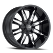 Vision Manic 20x9 6x139.7 -12mm Gloss Black Machined Face : 423H2983GBMF-12