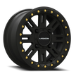Vision Manx2 Beadlock 14x7 4x136 13mm Satin Black (Satin Black Ring) : 356BL147136SBBR44