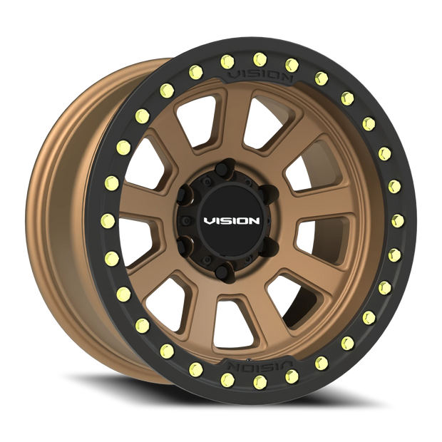 Vision Ojos 15x8 6x139.7 -28mm Bronze (Satin Black Bead Lock Ring) : 350BL5883BZBR-28
