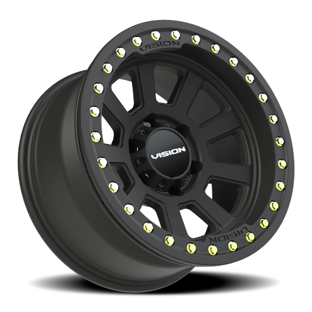 Vision Ojos 15x8 6x139.7 -28mm Satin Black (Satin Black Bead Lock Ring) : 350BL5883SBBR-28