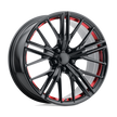 Performance Replicas PR194 20x10 5x120 G-BLK RED MACH - 194RS-211235