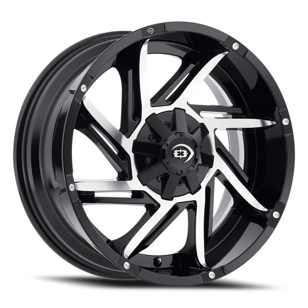 Vision Prowler 20x9 6x135/6x139.7 -12mm Gloss Black Machined Face : 422Z2993GBMF-12