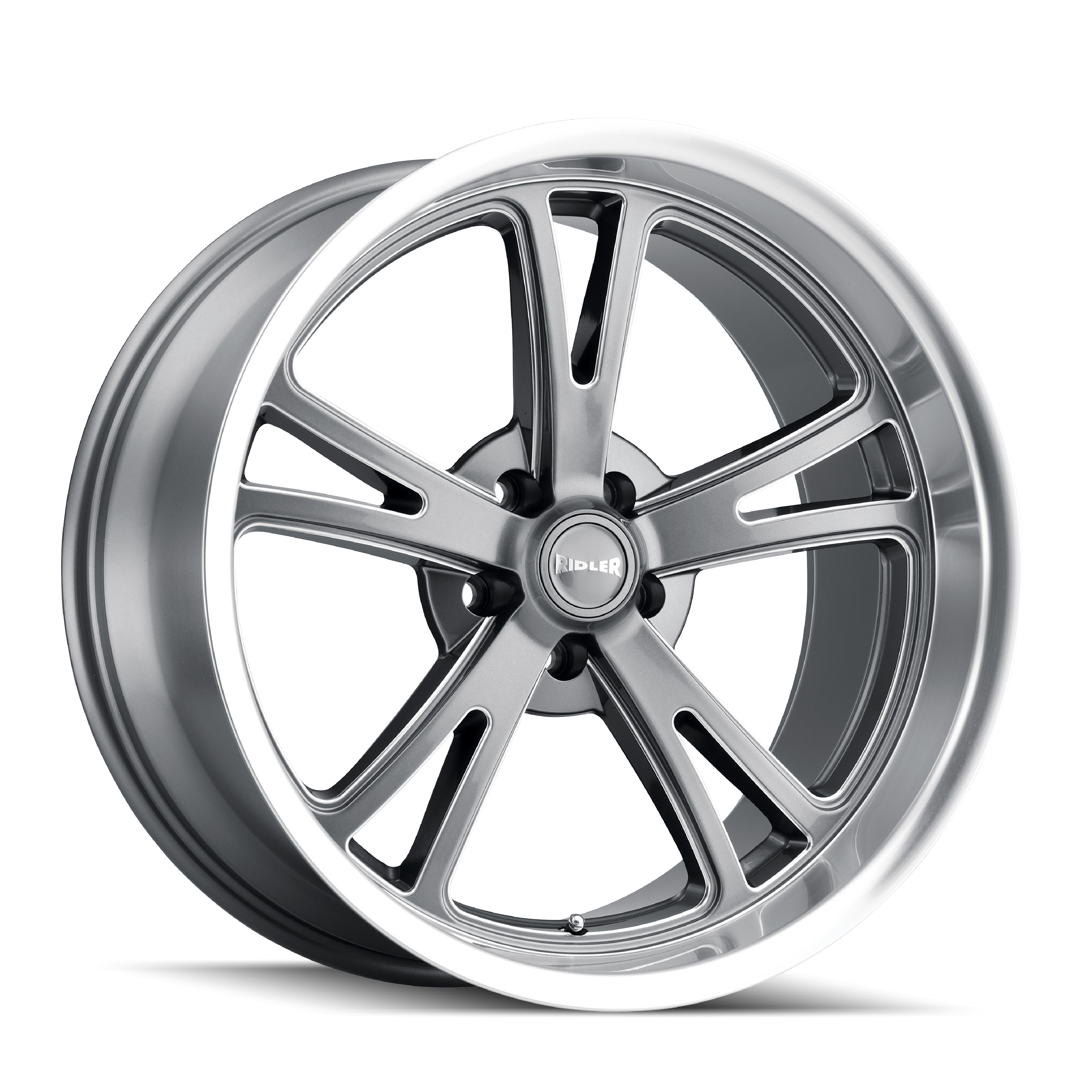 RIDLER TYPE 606 GREY W/ MILLED SPOKES & DIAMOND LIP 18X9.5 5-127 0MM 83.82MM