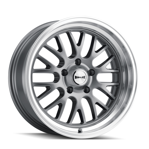 RIDLER TYPE 607 GREY W/MACHINED LIP 20X8.5 5-120.65 0MM 83.82MM