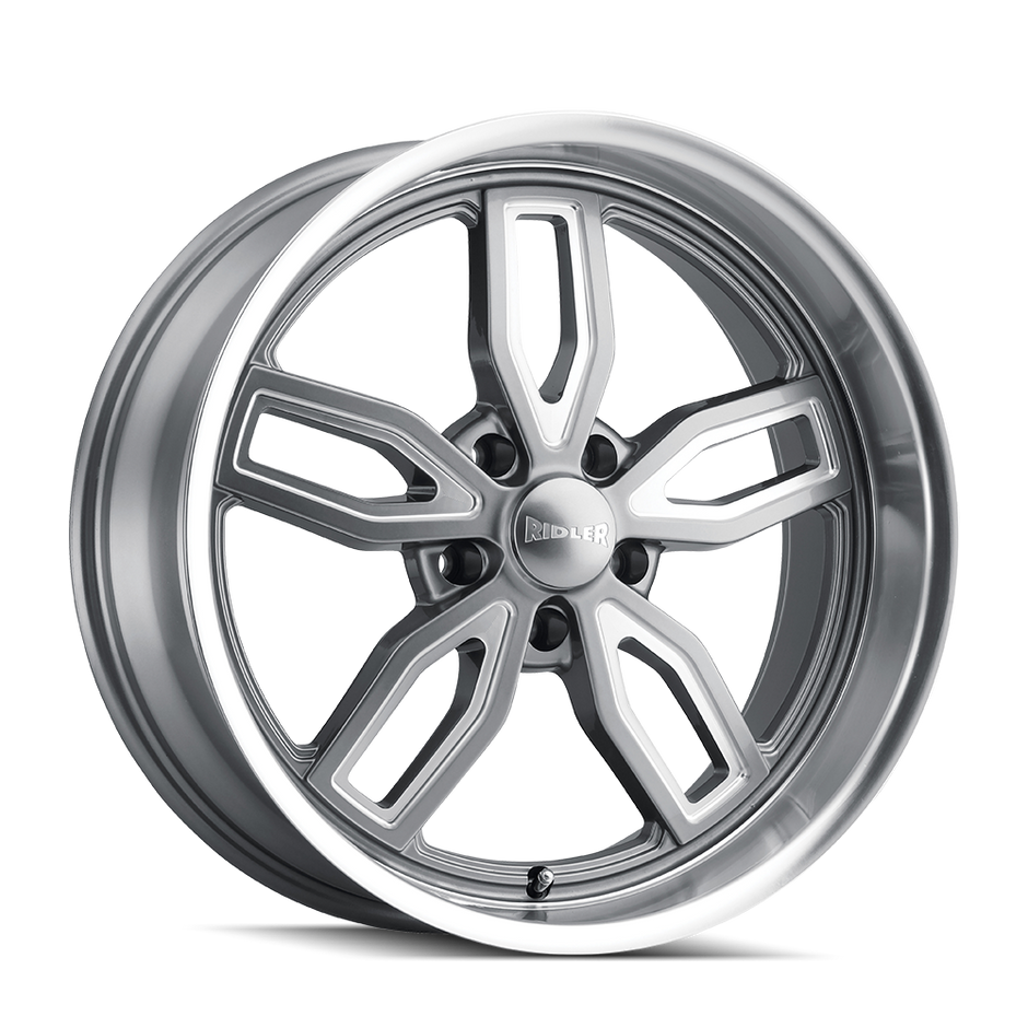 RIDLER 608 608 GREY W/ MILLED SPOKES & DIAMOND LIP 18X8 5-114.3 0MM 72.62MM