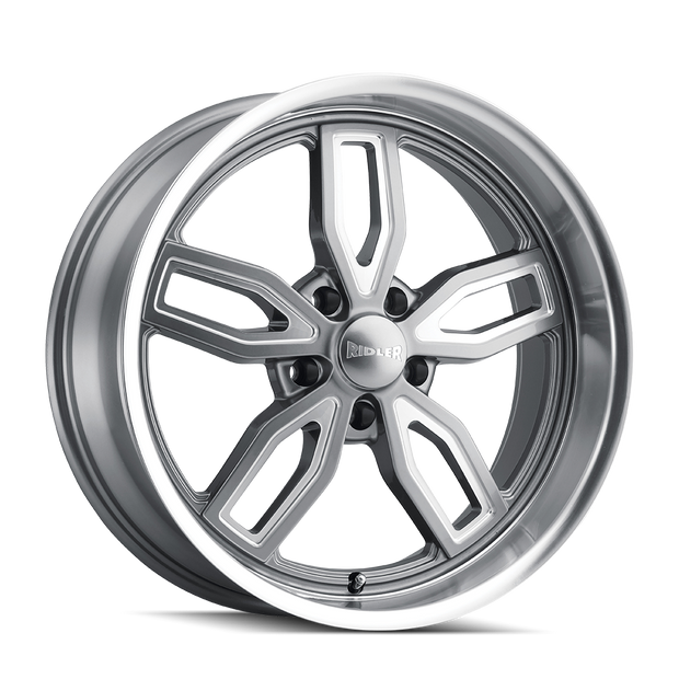 RIDLER 608 608 GREY W/ MILLED SPOKES & DIAMOND LIP 18X8 5-114.3 0MM 72.62MM