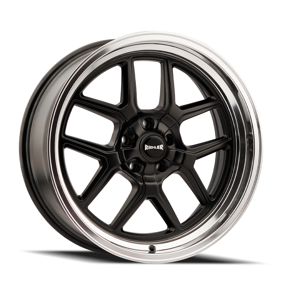 RIDLER 610 610 MATTE BLACK/POLISHED LIP 17X7 5-114.3 0MM 83.82MM