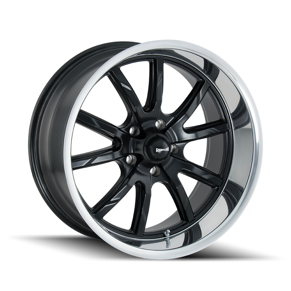 RIDLER TYPE 650 MATTE BLACK/POLISHED LIP 20X8.5 5-127 0MM 83.82MM