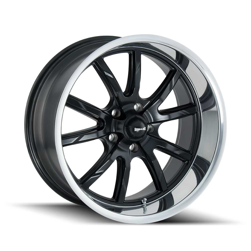 RIDLER TYPE 650 MATTE BLACK/POLISHED LIP 18X9.5 5-127 0MM 83.82MM
