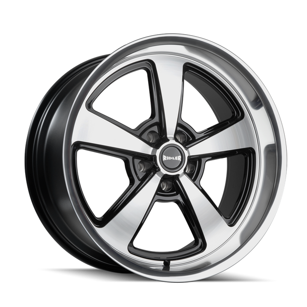 RIDLER 652 652 GLOSS BLACK WITH DIAMOND CUT FACE & LIP 20X8.5 5-139.7 0MM 108.1MM